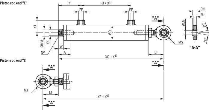 Hydraulic Cylinder Mill Type Bosch Rexroth Ag